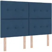 vidaXL Tête de lit LED avec bandes lumineuses LED bleues 144 cm Tissu