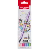 Bruynzeel Fineliner Set 6 Farben Pastell (6x)