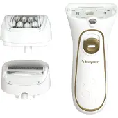 Beper Épilateur 2en1 filaire ou rechargeable avec deux têtes et deux vitesses - comprend un rasoir et un épilateur en soie, une lumière, un étui et une brosse