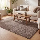 NATURL. Tapis à poils longs - Lofty Taupe | 160x230 cm | Rectangulaire | Pile haute