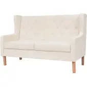 vidaXL Ensemble de canapés 2 pièces tissu blanc crème