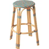Jline J-Line Tabouret Geo Rotin Orange/Turquoise