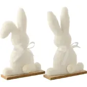 J-Line Lapins en polyester blanc moyen assortis 2