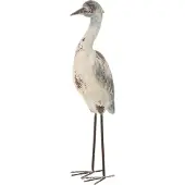 J-Line Oiseau antique d'extérieur bleu magnésium/blanc grand format
