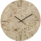 J-Line Horloge murale ronde marbre beige/noir