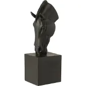 J-Line Cheval Sur Pied Polyresin Noir Small