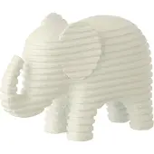 J-Line Eléphant rayé Polyresin Blanc Small