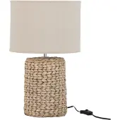 J-Line Pied de lampe + abat-jour Tresse épaisse Béton/coton Naturel Small