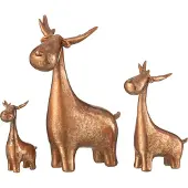 J-Line Set De 3 Cerfs Résine Cuivre
