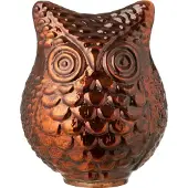 J-Line Hibou verre brun rouille
