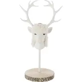 J-Line Cerf Sur Pied Fourrure Poudre de Citron vert Ekru/Blanc