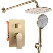 REA Ensemble de douche encastré VERSO Brush Gold + boîtier