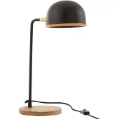J-Line Lampe de table Evy - Fer/Bois - Noir/Nature