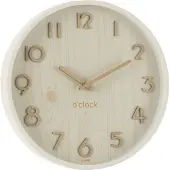 J-Line Horloge murale contreplaqué/Mdf blanc Small
