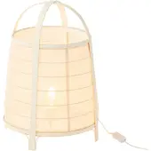 J-Line Lampe Rya Coton/Bambou Blanc Large