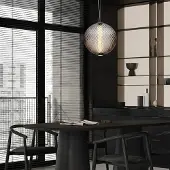 Lyora Suspension Aora Verre brun convexe