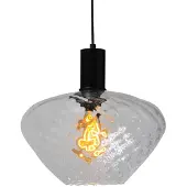 Masterlight Lampe suspendue noire Porto avec verre clair Blossom - Ø 30cm