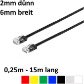 S-Conn câble patch CAT 6 de 0,5m Câble réseau plat Ethernet LAN DSL Câble plat