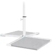 Relaxdays - Support de parasol à plaque, mât de 19 à 34 mm, base en croix pliable, système d'encliquetage, acier, blanc