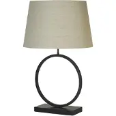 Searchlight Lampe de table Elegant Noir avec teinte crème