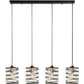 Searchlight Lampe suspendue Spring 4 lumières noir avec or