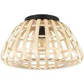 Eglo Montezuelo, 1 ampoule(s), E27, IP20, noir, naturel/naturel, bois