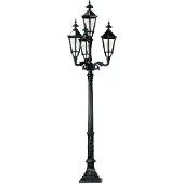 Ks Verlichting Lampe de jardin nostalgique Milano 4 lumières - noir