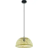 Eglo Lampe suspendue Claverdon noir avec du rotin