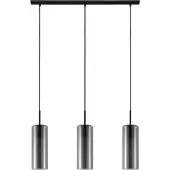 Eglo Lampe à suspension en verre Keyns 3 lumières noir avec verre fumé