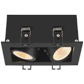 SLV Spot LED encastrable carré Kadux Double 2x LED - noir - 3000K