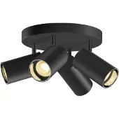 SLV ASTO TUBE, plafonnier apparent, cylindrique, GU10, 4x max. 10 W, noir