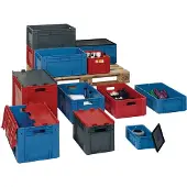 LA-KA-PE Bac gerbable de transport L400xL300xH210mm - VTK 400/210-0 ROT