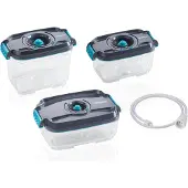 Leifheit Ensemble de boîtes de conservation sous vide LFH3233, anthracite, turquoise, transparent