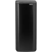 Brabantia Bo Touch Bin, 10 L, rectangulaire, acier, noir, plastique, pédale