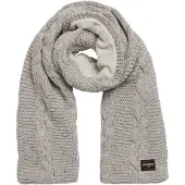 Superdry pour femme. W9310068A Écharpe grise tricotée à huit (OSFA), Casuel
