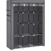 Leobert Armoire En Tissu - - Gris - 130 X 45 X 167 Cm