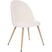 Atmosphera Stuhl "slano" beine buchenholzimitat bouclette weiß - créateur d'intérieur