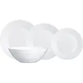 Luminarc Service de table Harena Elégant et raffiné blanc 19 pièces