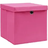 vidaXL Boîtes de rangement avec couvercles 4 pcs. 28x28x28 cm rose