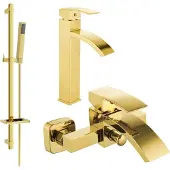 Mexen Libra DQ77 set de baignoire, Gold - 745113DQ77-50