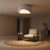 Lyora Plafonnier naturel Aere blanc 60cm