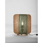 Nova Luce Lampe de table Dena Ø 33cm marron avec vert