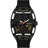 GUESS Montre à affichage analogique 'Legend' moka / moutarde / noir
