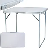 Trizand Table pliante pour balcon Cuisine Marché Camping Petite Capacité de charge 20 kg Table multifonctionnelle 80 x 60 cm Blanc 23500