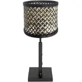Steinhauer Lampe de table Stang noir avec abat-jour en bambou