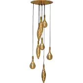 Masterlight Lampe suspendue dorée Aton 8 lumières