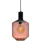 Masterlight Lampe suspendue noire Porto avec verre rouge Jagger - Ø 19cm