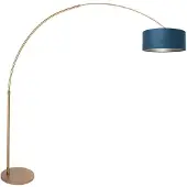 Steinhauer Lampe à arc Sparkled Light bronze avec capuchon bleu Ø 45cm