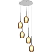 Highlight Suspension Belle nickel 5 lumières rond