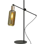 Masterlight Lampe de table noire avec de l'or Bounty avec verre cylindrique